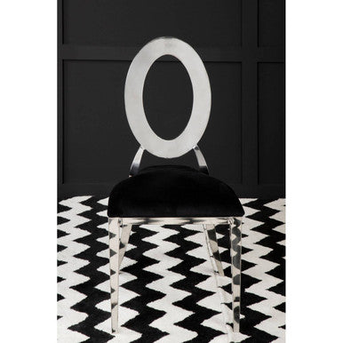 Sarita Stackable Silver Frame Dining Chair