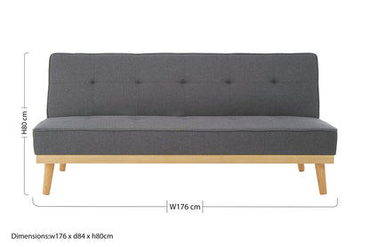 Stockholm 3 Seat Grey Sofa Bed