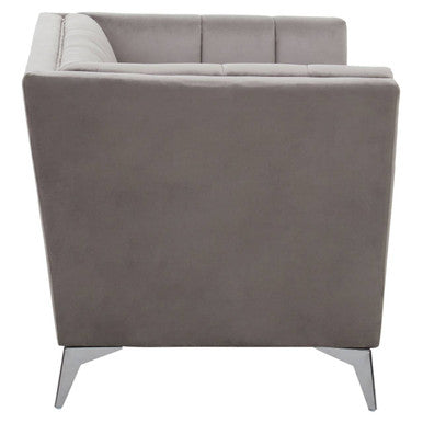 Hansa Grey Velvet Chair