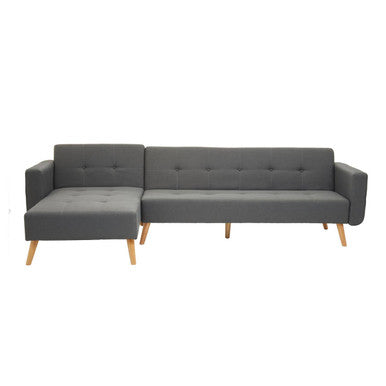 Hansa Hagen Grey Linen Corner Sofa Bed
