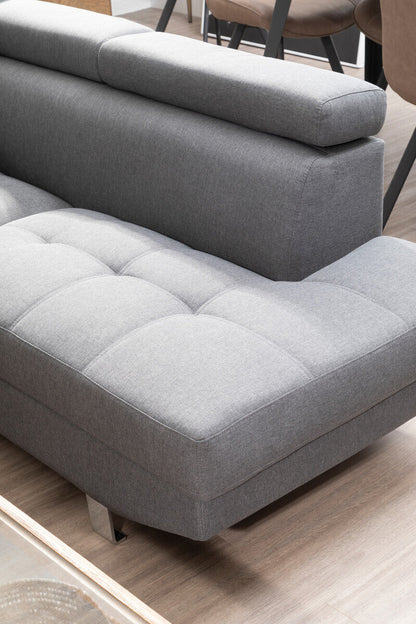 Hanover Grey Linen Corner Sofa
