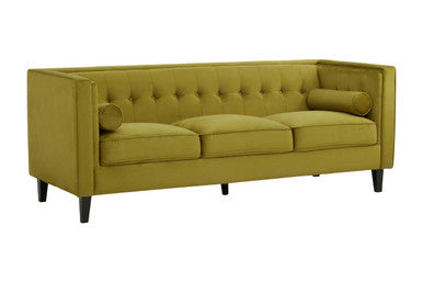 Helia 3 Seat Olive Velvet Sofa