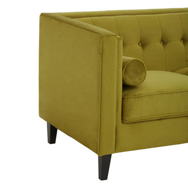 Helia 3 Seat Olive Velvet Sofa