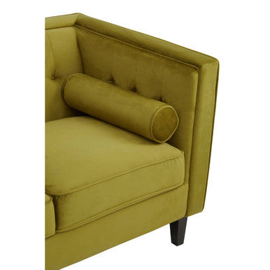 Helia 3 Seat Olive Velvet Sofa