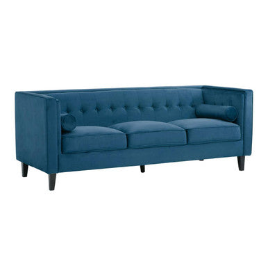 Helia 3 Seat Blue Velvet Sofa