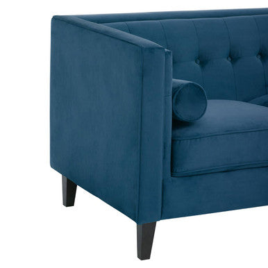 Helia 3 Seat Blue Velvet Sofa