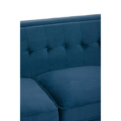 Helia 3 Seat Blue Velvet Sofa
