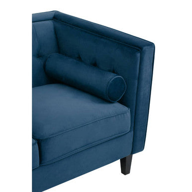 Helia 3 Seat Blue Velvet Sofa