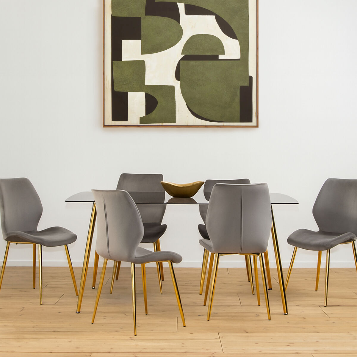 Wimslow Smoked Glass Dining Table with 6 Chairs Set