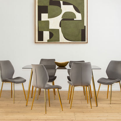 Wimslow Smoked Glass Dining Table with 6 Chairs Set