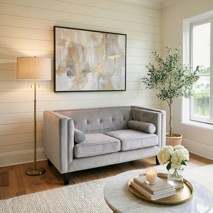 2 Seater Grey Velvet Sofa | Felisa
