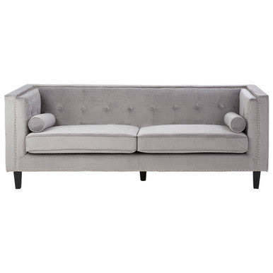 Felisa 3 Seat Grey Velvet Sofa