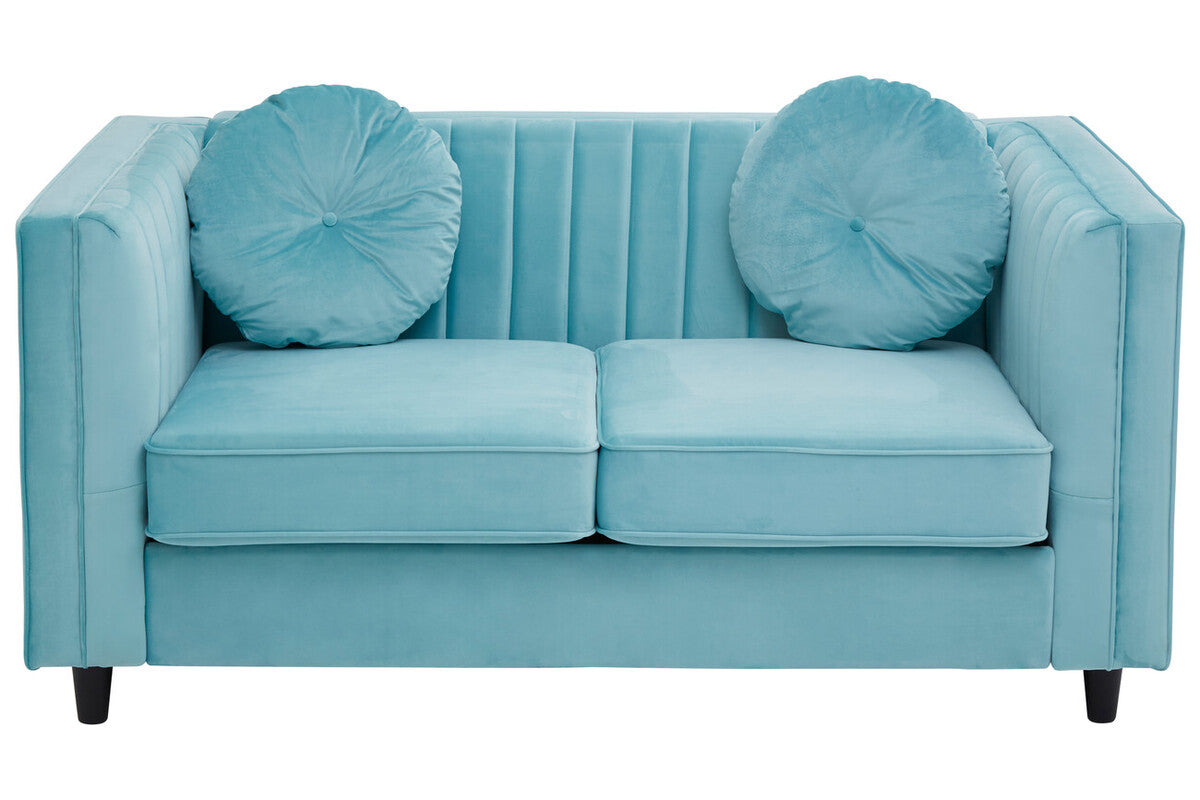 Farah Two Seat Green Velvet Sofa
