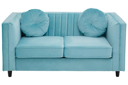 Farah Two Seat Green Velvet Sofa