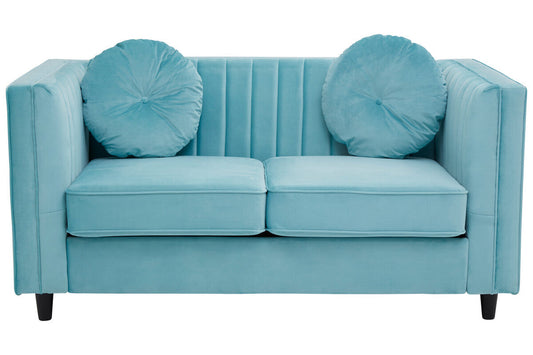 Farah Two Seat Green Velvet Sofa