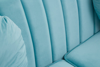 Farah Two Seat Green Velvet Sofa