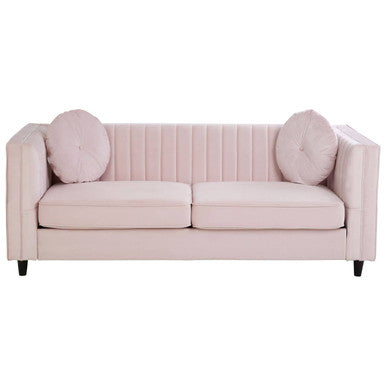 3 Seater Pink Velvet Sofa, Farah