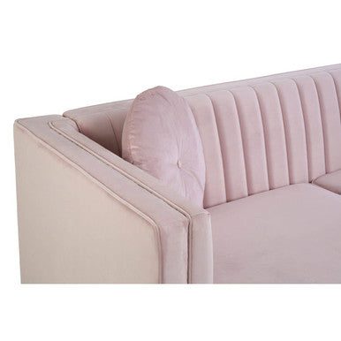 3 Seater Pink Velvet Sofa, Farah