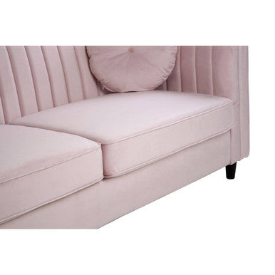 3 Seater Pink Velvet Sofa, Farah