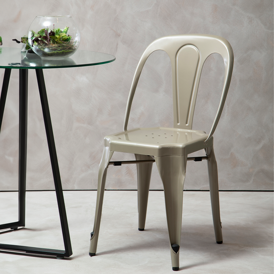 Grange Champagne Finish Metal Chair