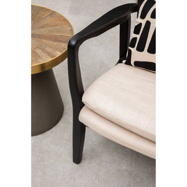 Stockholm Beige Chair With Black Wooden Frame