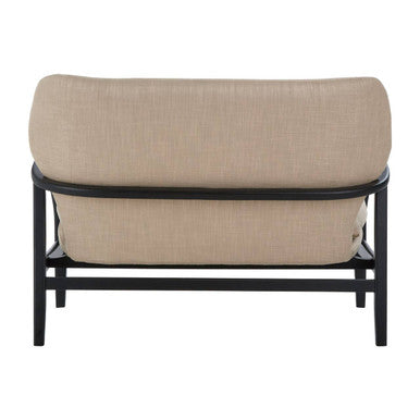 Stockholm 2 Seat Beige Sofa With Black Wood Frame