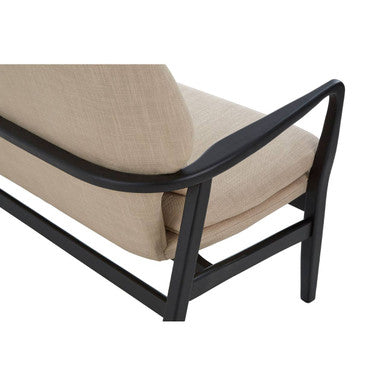 Stockholm 2 Seat Beige Sofa With Black Wood Frame