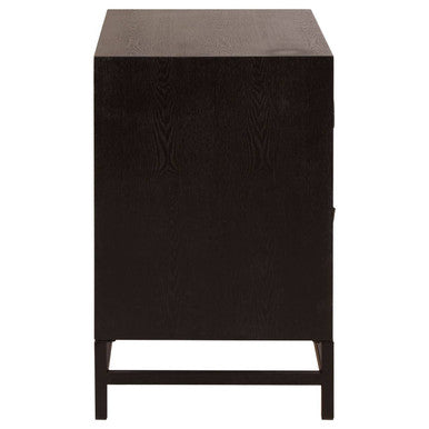 Lombok Black 2 Drawer Bedside Table
