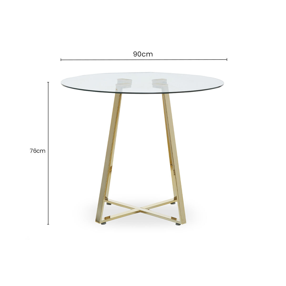 Metropolitan Round Gold Finish Dining Table