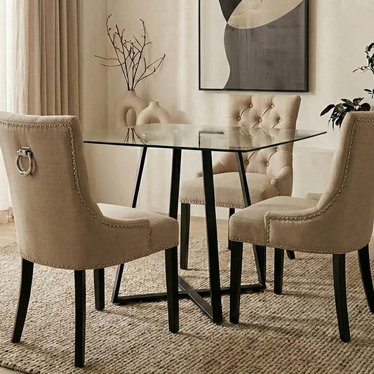Metropolitan Square Matte Black Dining Table
