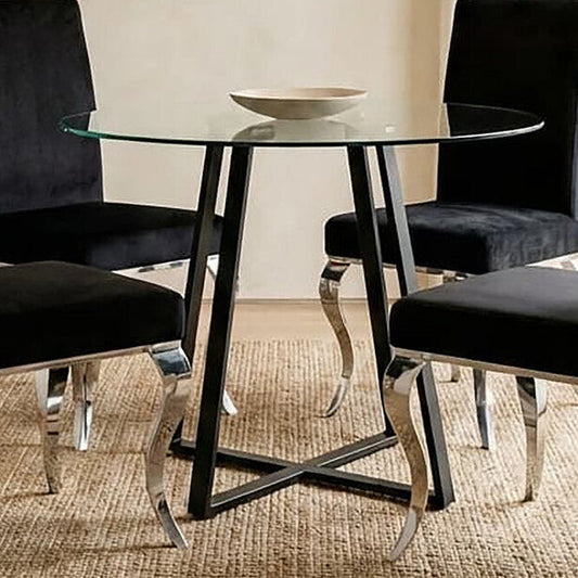Metropolitan Matte Black Lattice Dining Table