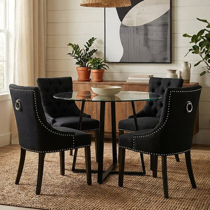 Metropolitan Matte Black Lattice Dining Table