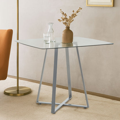 Metropolitan Square Matte Grey Dining Table