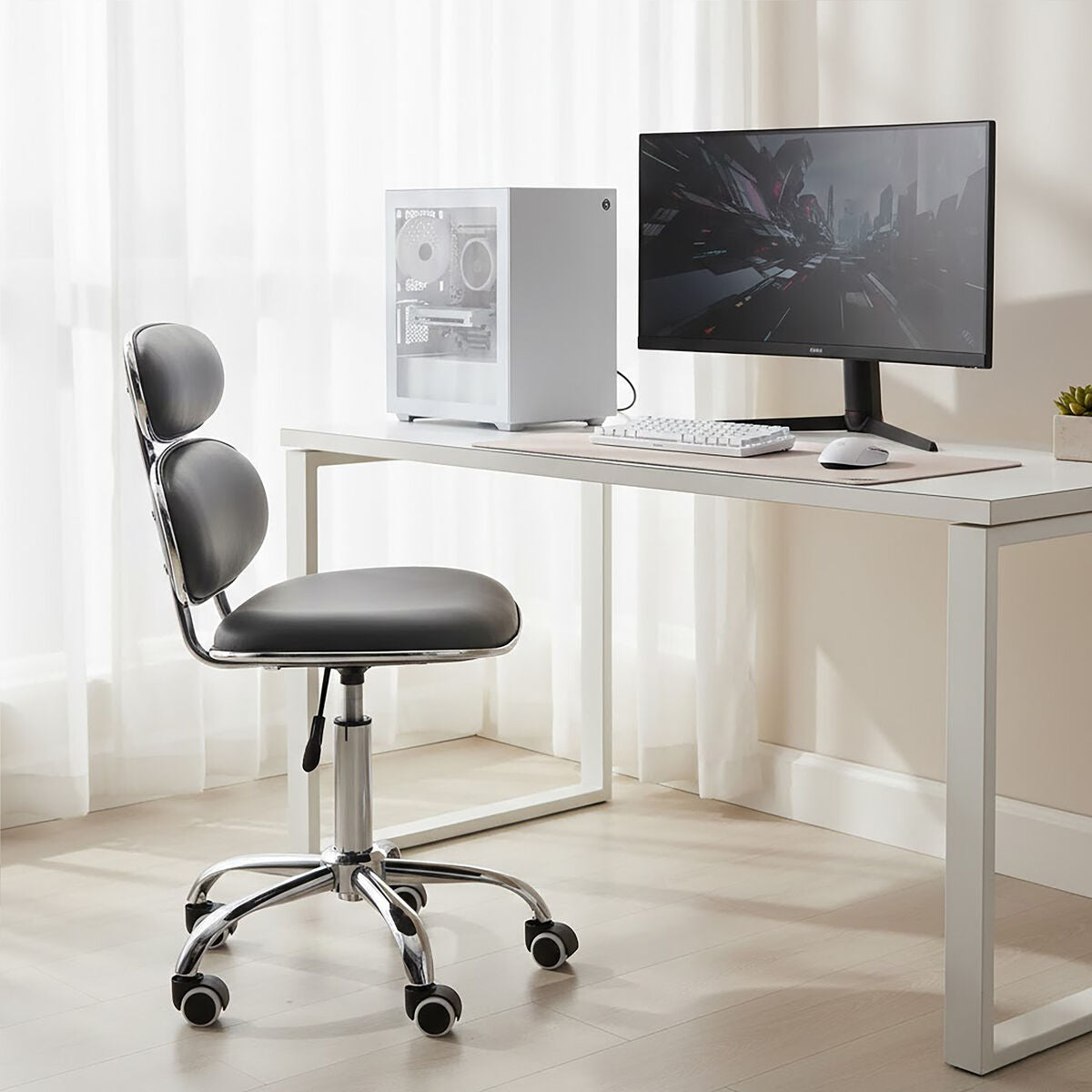 Grey Pu Home Office Chair | Fran