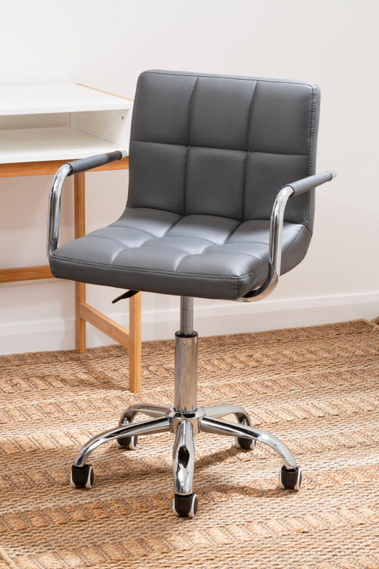 Finn Grey Home Office Chair With Swivel Base