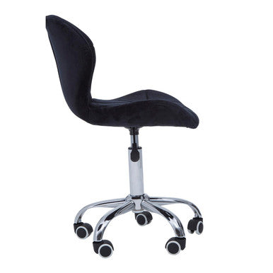 Franki Black Velvet Quilted Home Office Chair