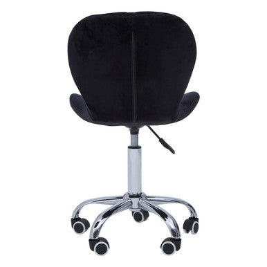 Franki Black Velvet Quilted Home Office Chair