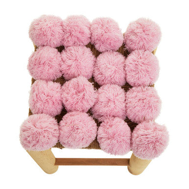 West Village Pink Pom Stool
