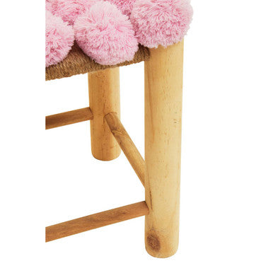 West Village Pink Pom Stool