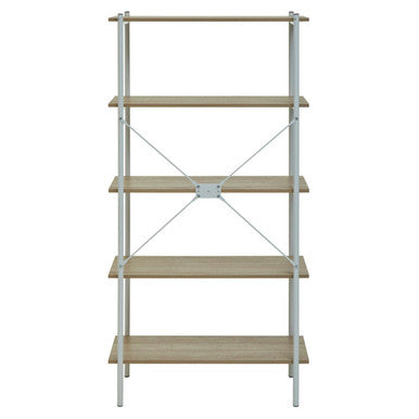 Bradbury Five Tier Natural Oak Shelf Unit