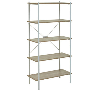 Bradbury Five Tier Natural Oak Shelf Unit
