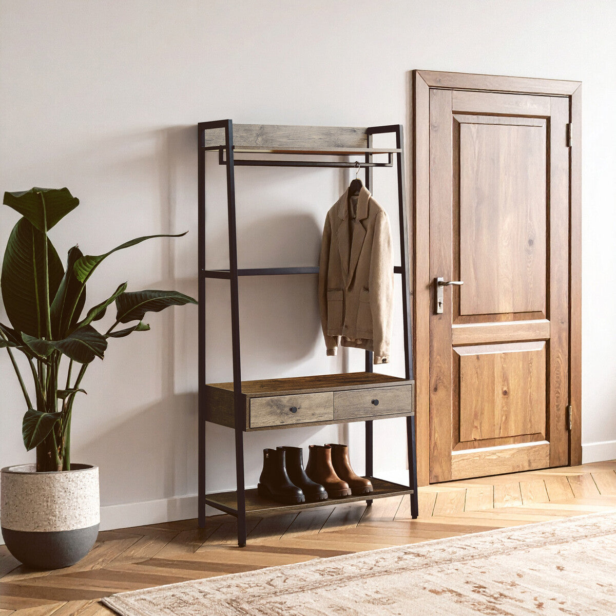 Bradbury Dark Oak Effect Open Wardrobe