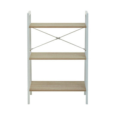 Bradbury Three Tier Natural Oak Veneer Ladder Shelf Unit