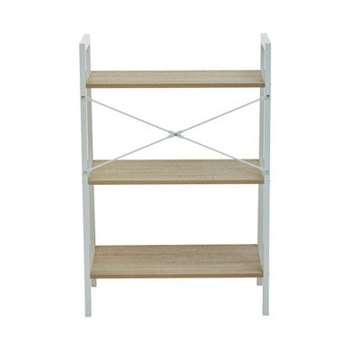 Bradbury Three Tier Natural Oak Veneer Ladder Shelf Unit