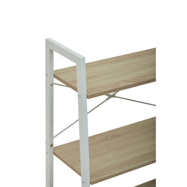 Bradbury Three Tier Natural Oak Veneer Ladder Shelf Unit