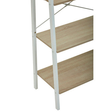 Bradbury Three Tier Natural Oak Veneer Ladder Shelf Unit