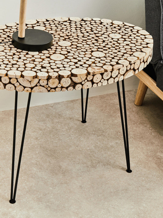 Lacuna Fir Wood Oval Coffee Table
