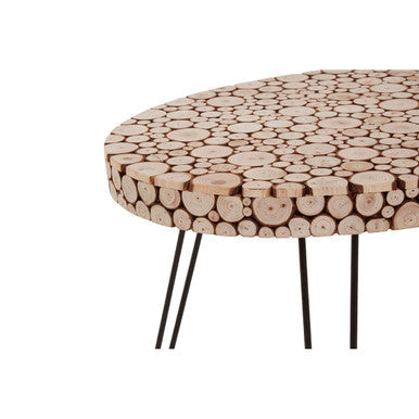 Lacuna Fir Wood Oval Coffee Table