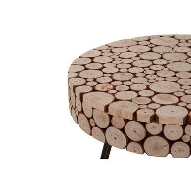 Lacuna Fir Wood Round Side Table
