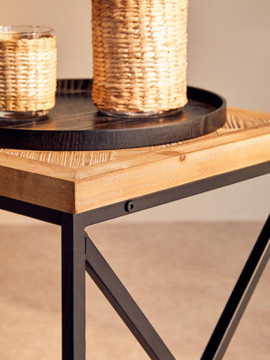 Kickford Parquet Fir Wood Coffee Table